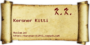 Kersner Kitti névjegykártya